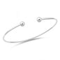Silver Ball End Cuff Bracelet