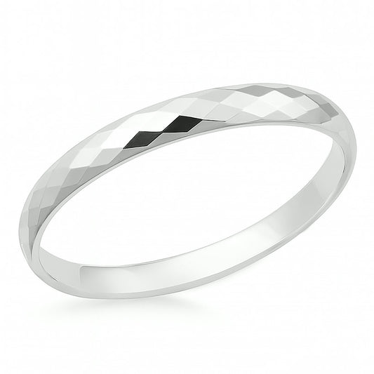 Silver Faceted Bangle