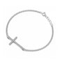 Silver CZ Bracelet - Sideway Cross