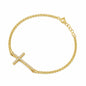 Silver CZ Bracelet - Sideway Cross