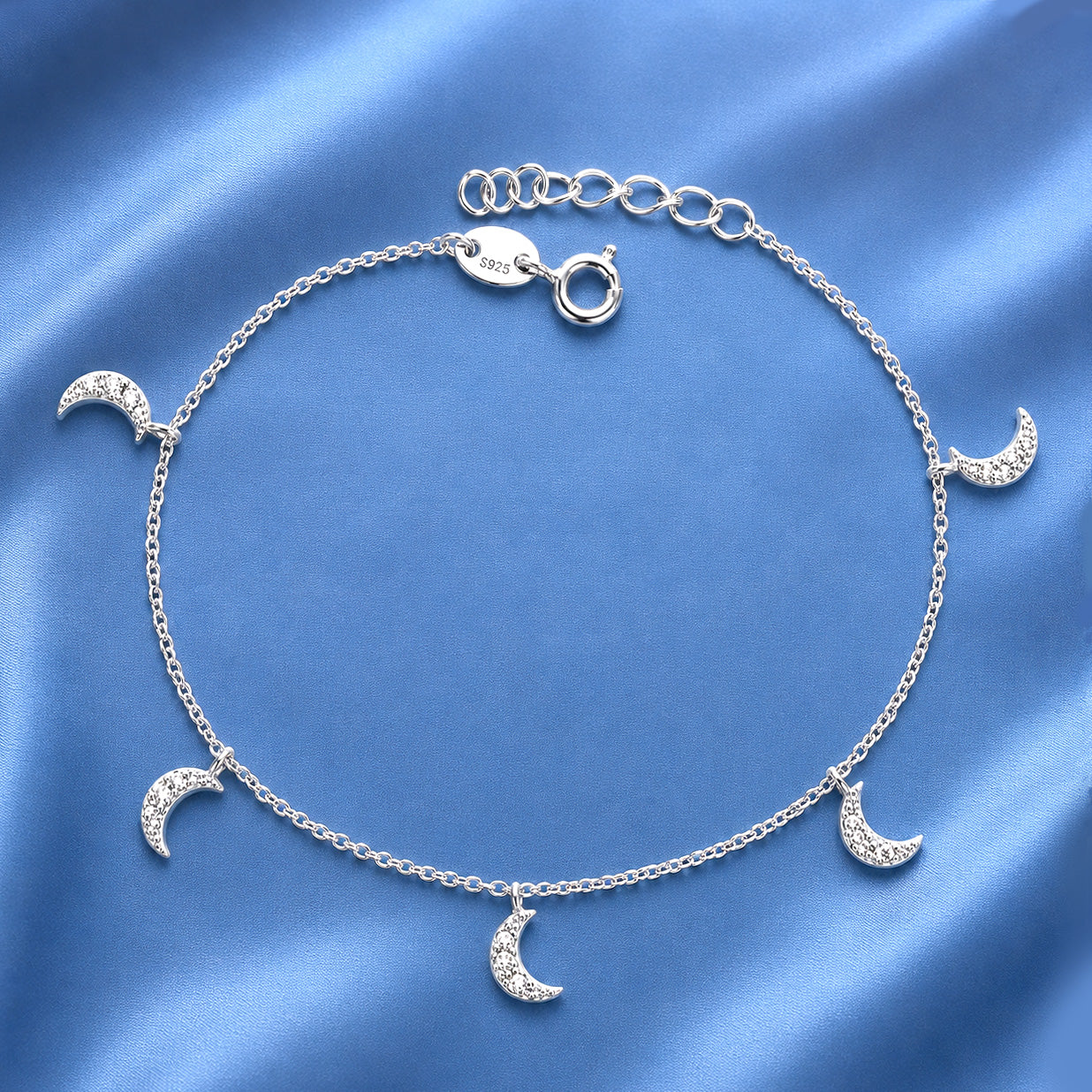 Silver CZ Bracelet - Moon