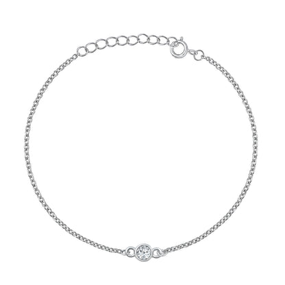 Silver CZ Bracelet - Solitaire