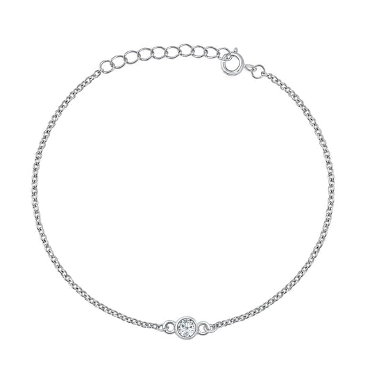 Silver CZ Bracelet - Solitaire
