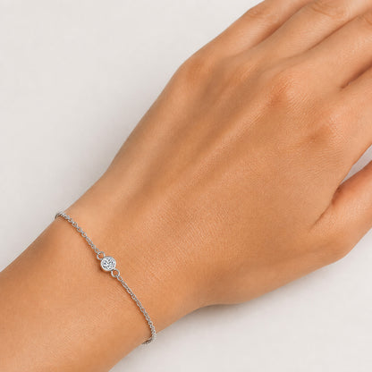 Silver CZ Bracelet - Solitaire