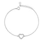 Silver CZ Bracelet - Heart