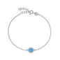 Silver Round Stone Halo Bracelet