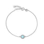 Silver Round Stone Halo Bracelet