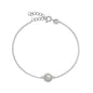 Silver Round Stone Halo Bracelet