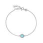Silver Round Stone Halo Bracelet