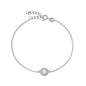 Silver Round Stone Halo Bracelet