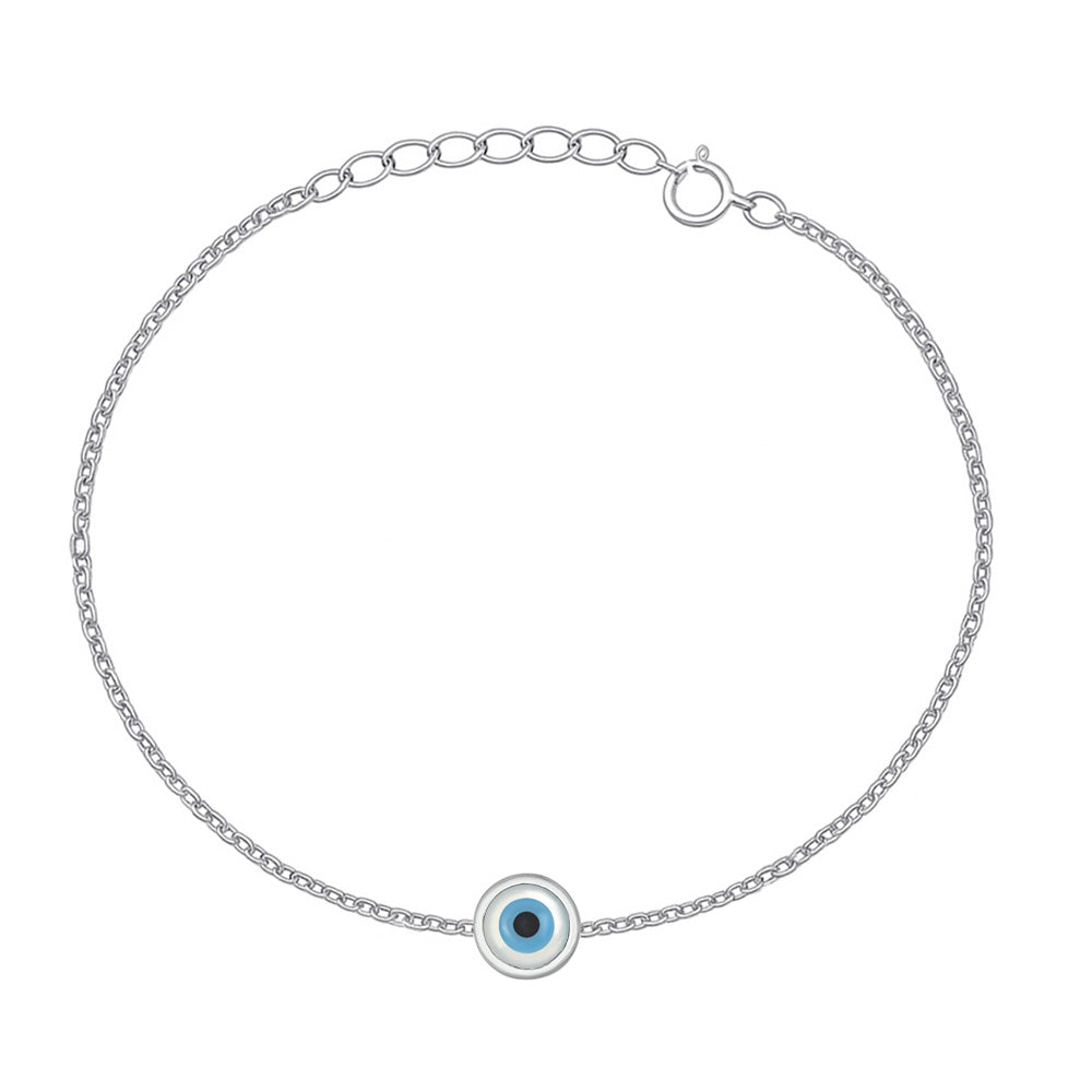 Silver Stone Bracelet - Evil Eye