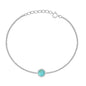 Silver Stone Bracelet - Solitaire Turquoise