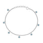 Silver Stone Bracelet - Evil Eye Charms