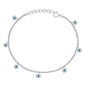 Silver Stone Bracelet - Evil Eye Charms