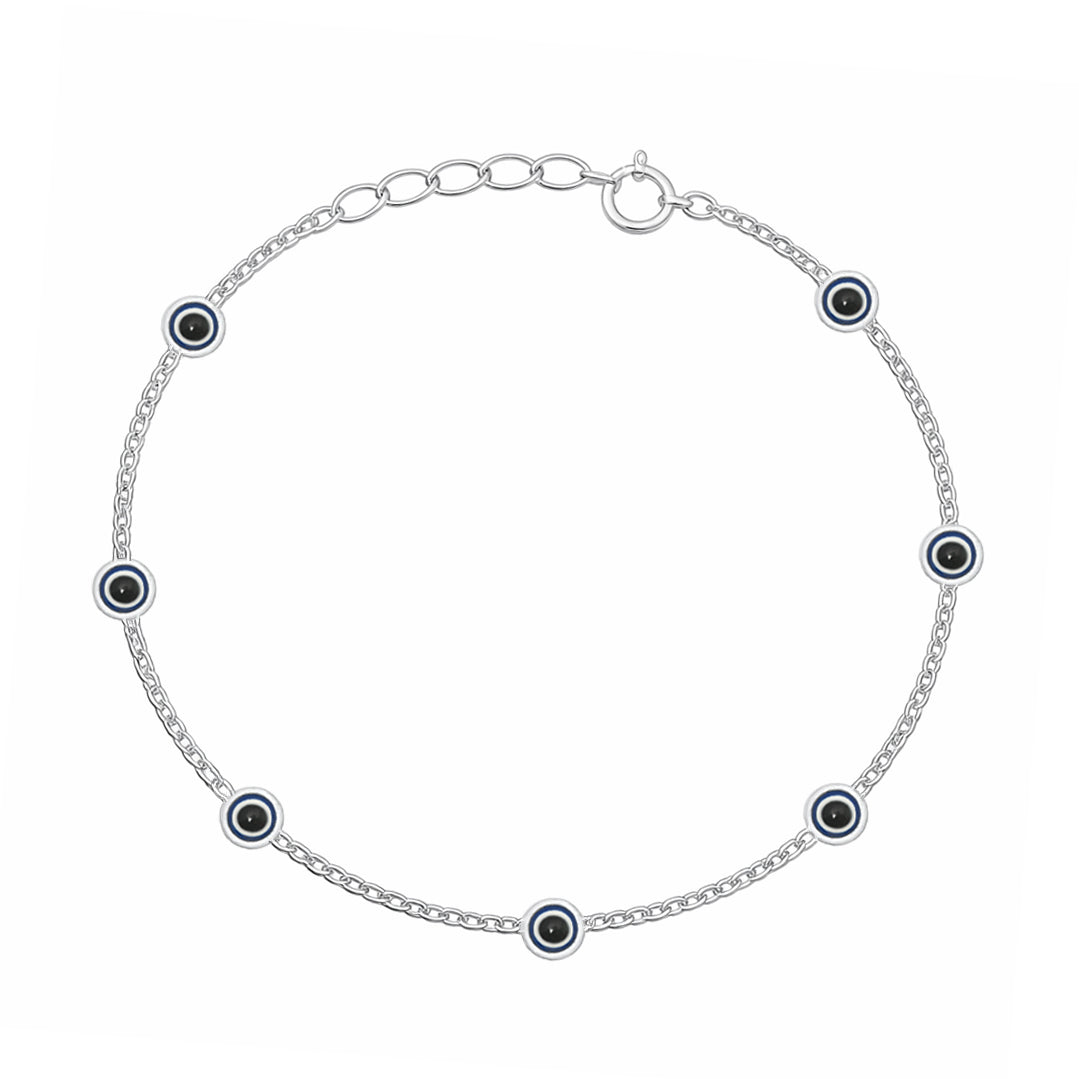Silver Bracelet - Evil Eye