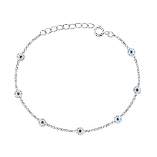 Silver Bracelet - Evil Eye