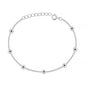 Silver Station Round Stone  Bracelet