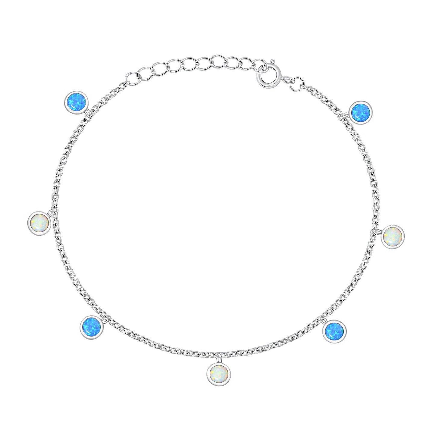 Silver Lab Opal Bracelet