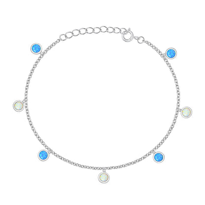 Silver Lab Opal Bracelet