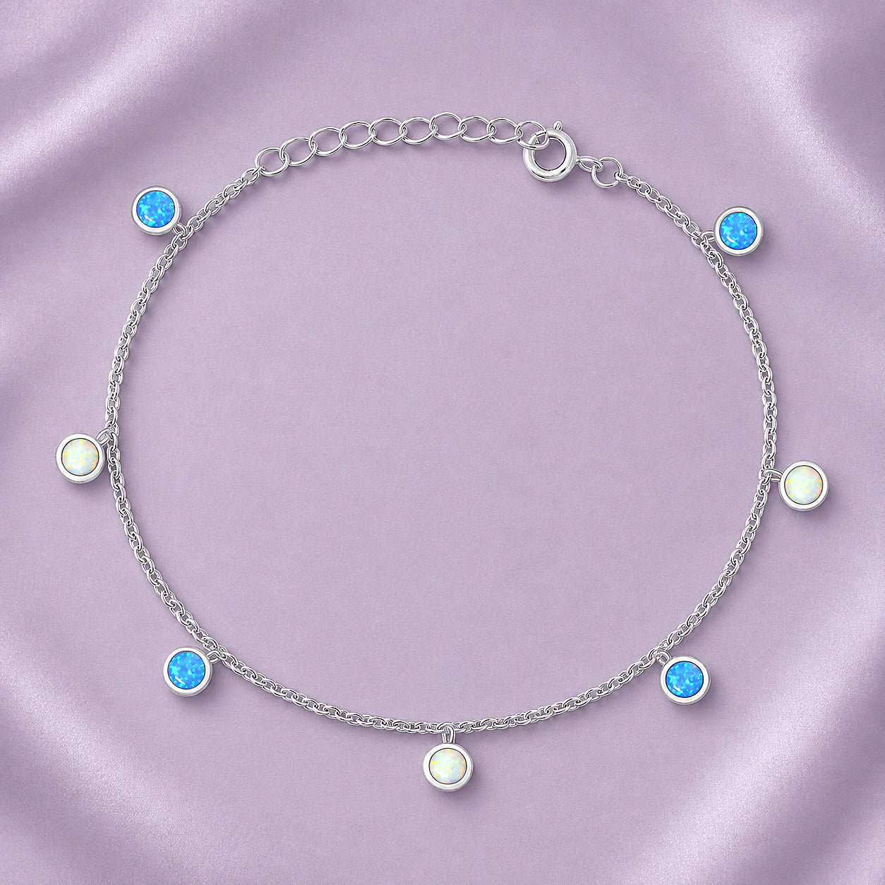 Silver Lab Opal Bracelet
