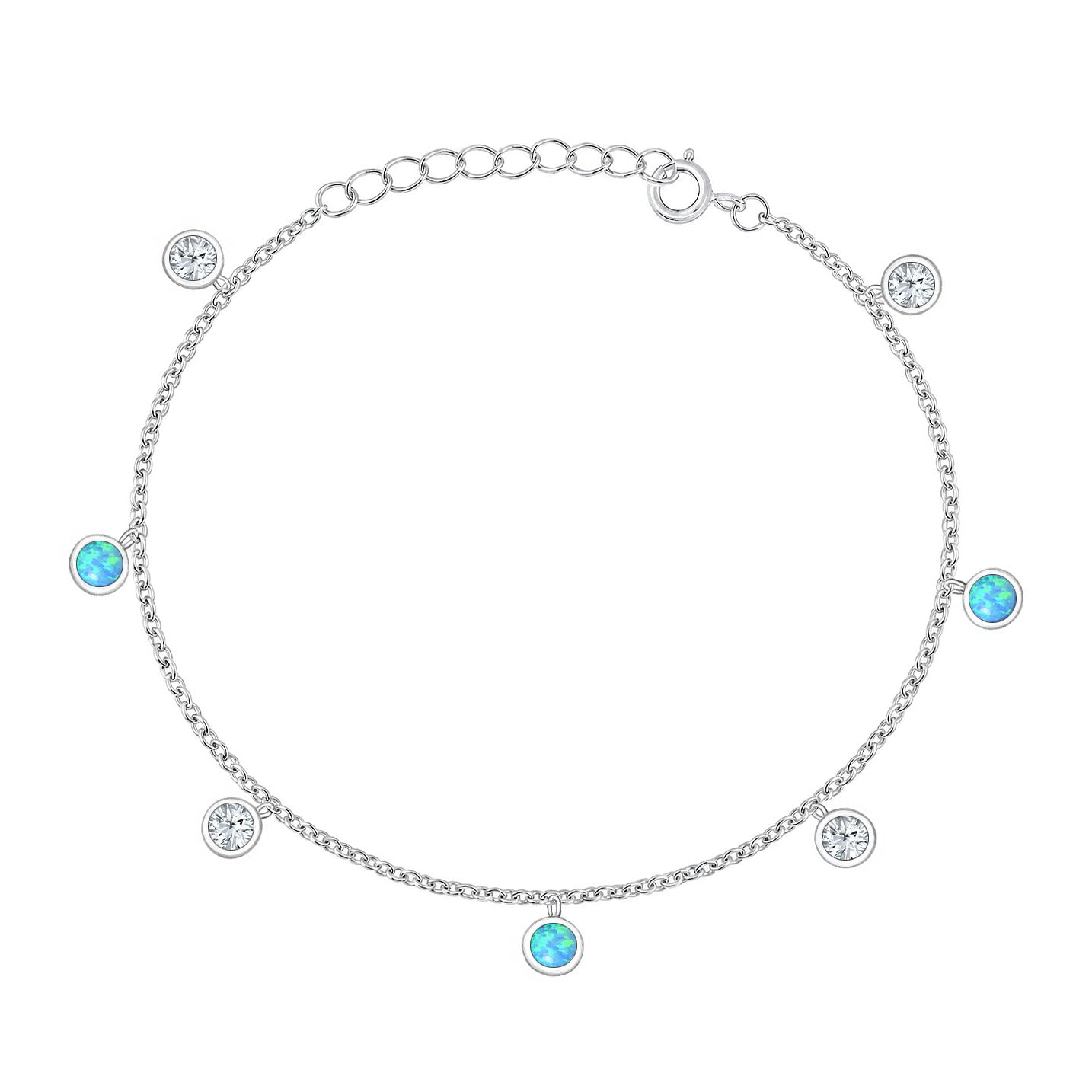 Silver Lab Opal Bracelet