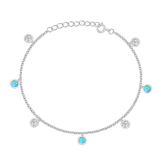 Silver Lab Opal Bracelet