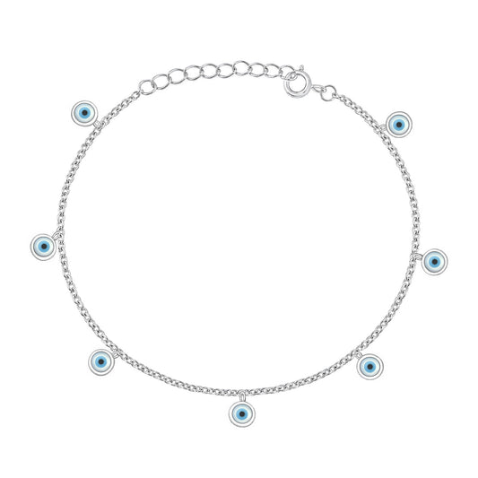 Silver Bracelet - Evil Eye
