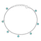 Silver Stone Bracelet - Turquoise Charms