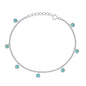 Silver Stone Bracelet - Turquoise Charms