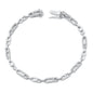 Silver Paper Clip CZ Bracelet