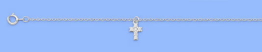 Silver CZ Bracelet - Cross