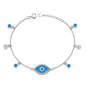 Silver CZ Bracelet - Evil Eye