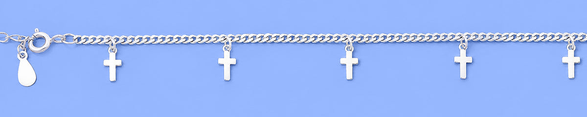 Silver Charm Bracelet - Cross