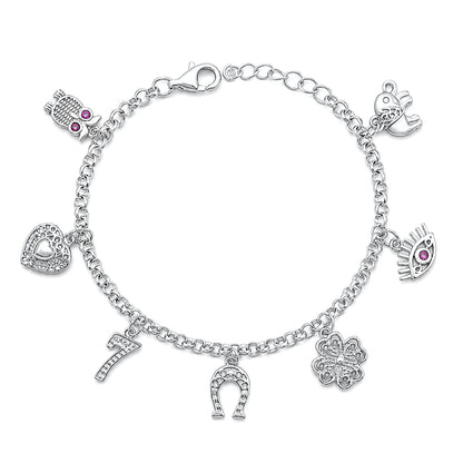Silver Lucky Charms Bracelet