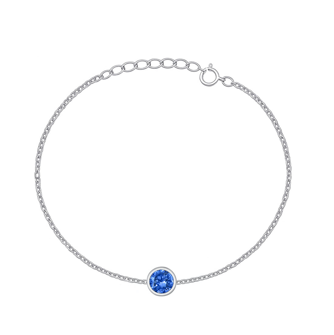 Silver CZ Solitaire Bracelet