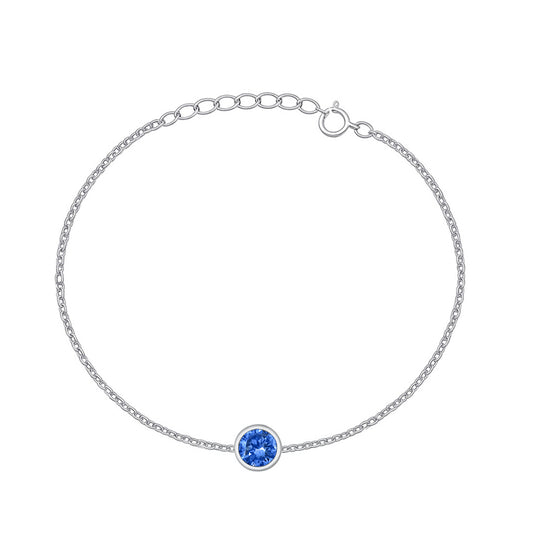 Silver CZ Solitaire Bracelet