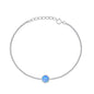 Silver Stone Bracelet - Blue Lab Opal