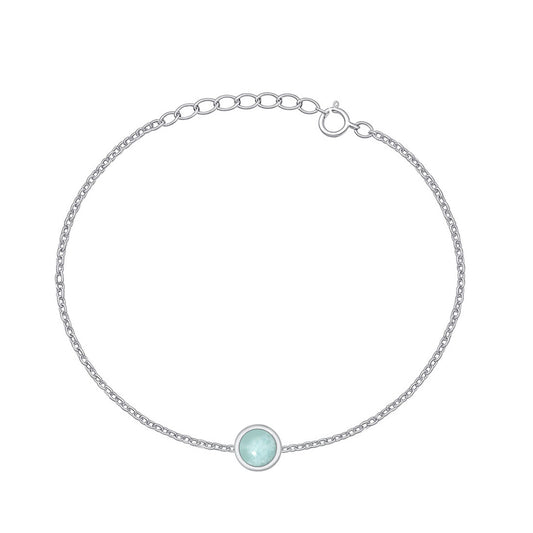 Silver Stone Bracelet - Larimar