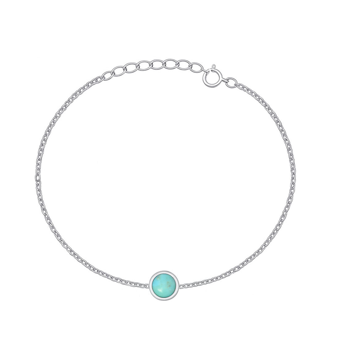 Silver Stone Bracelet - Turquoise