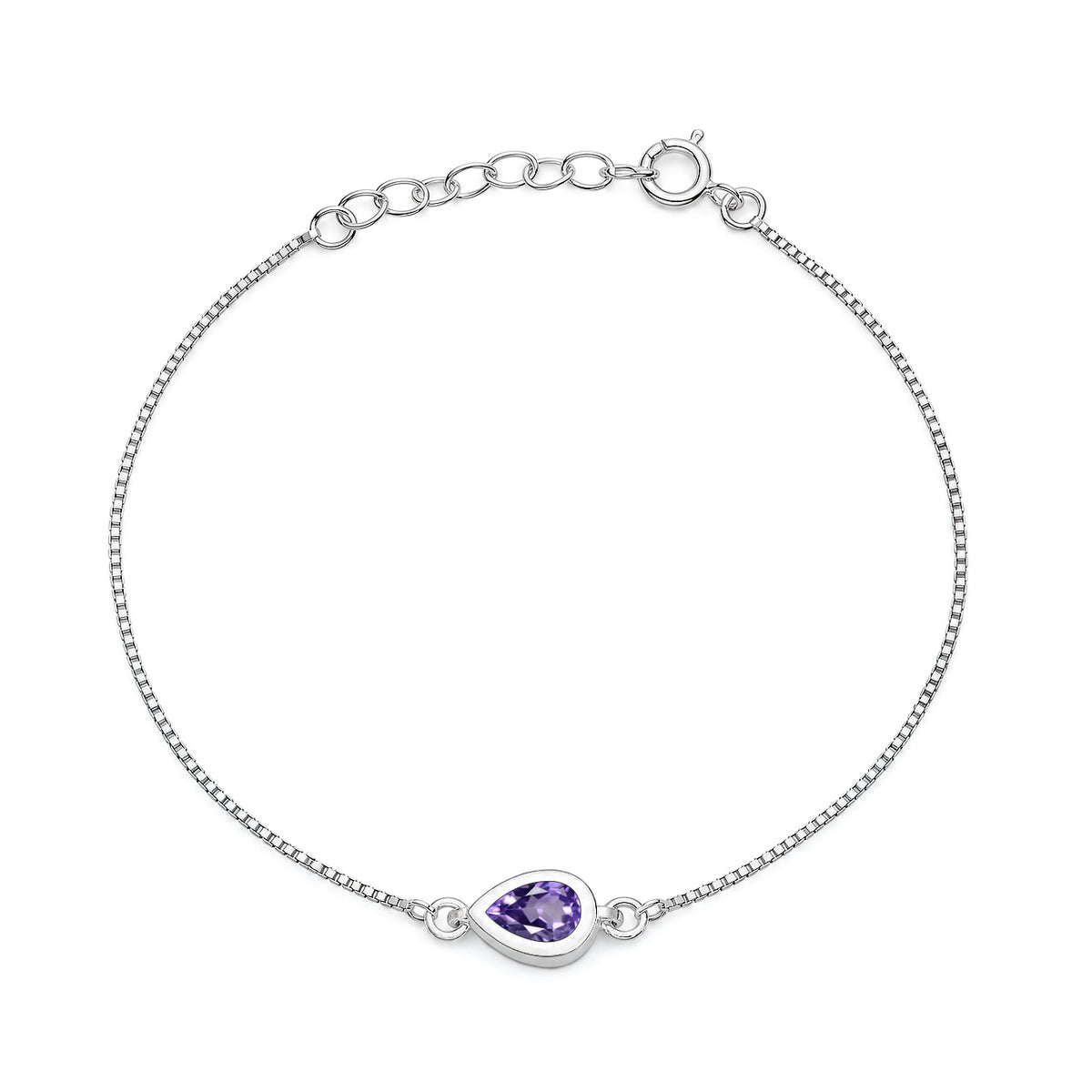 Silver CZ Bracelet - Teardrop