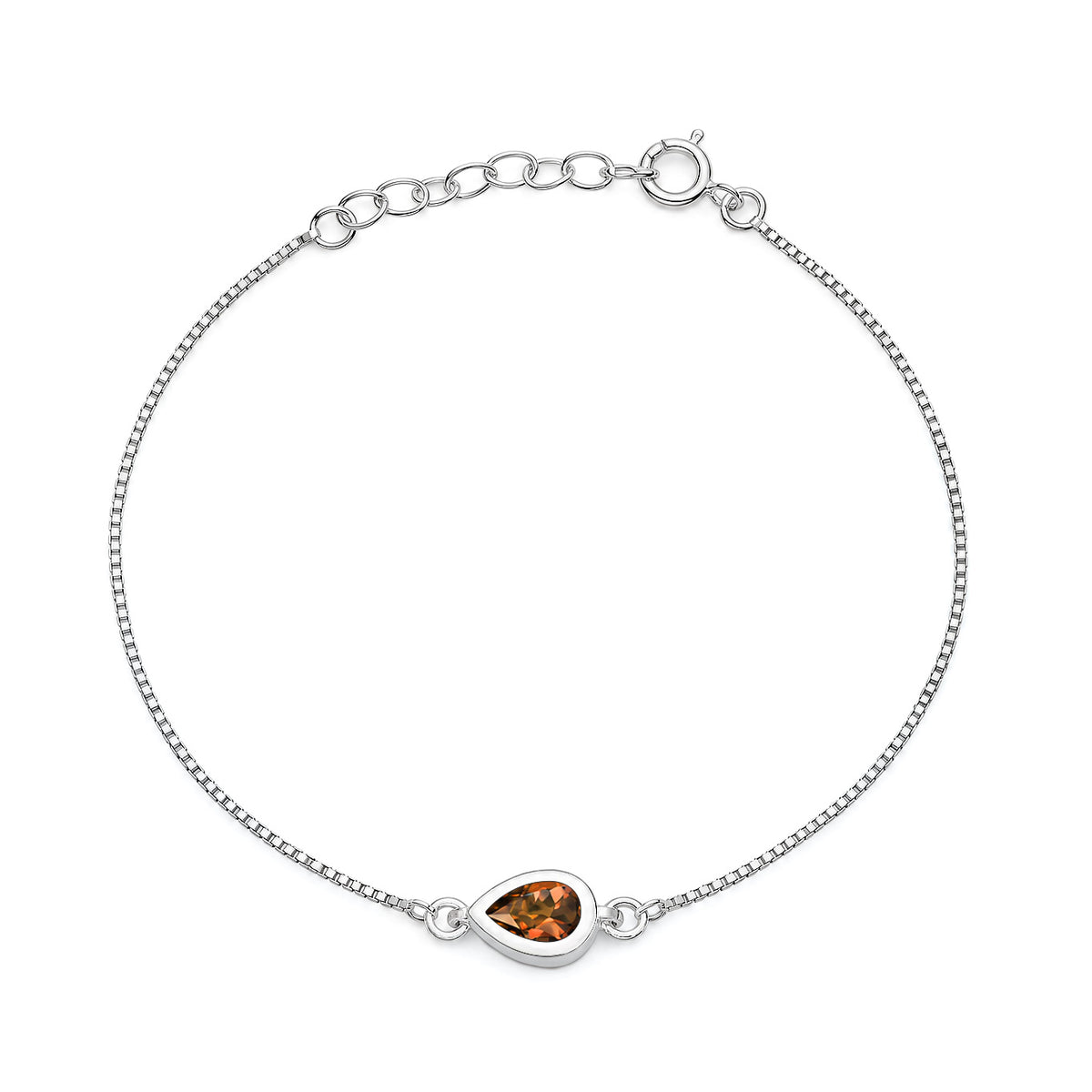Silver CZ Bracelet - Teardrop