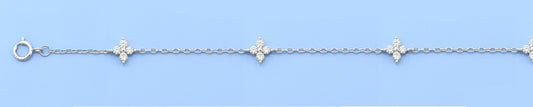 Silver CZ Bracelet - Flower Station