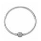 Silver CZ Bracelet - Pavé Barrel