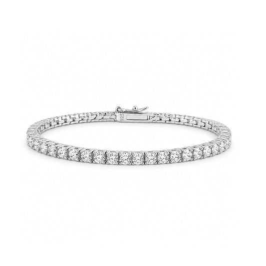 Silver Lab-Grown Diamond Tennis Bracelet   3mm