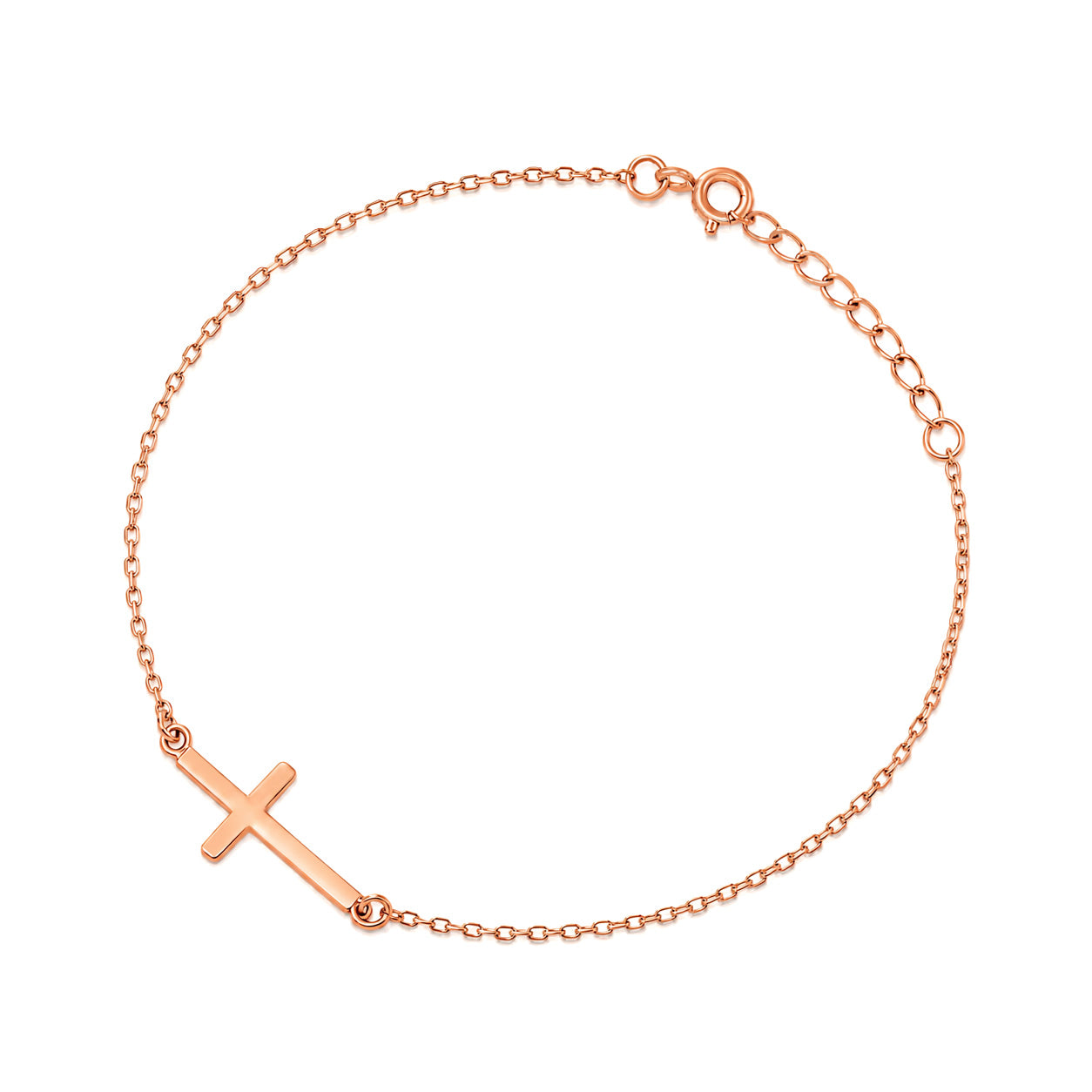 Silver Bracelet - Sideway Cross