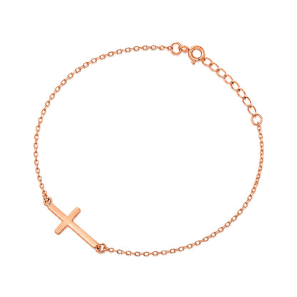 Silver Bracelet - Sideway Cross
