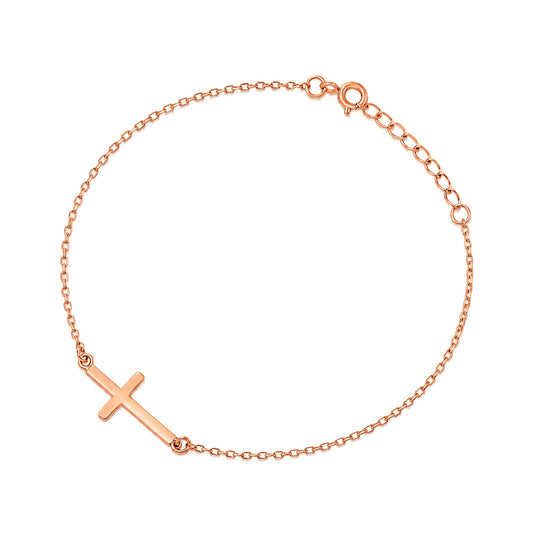 Silver Bracelet - Sideway Cross