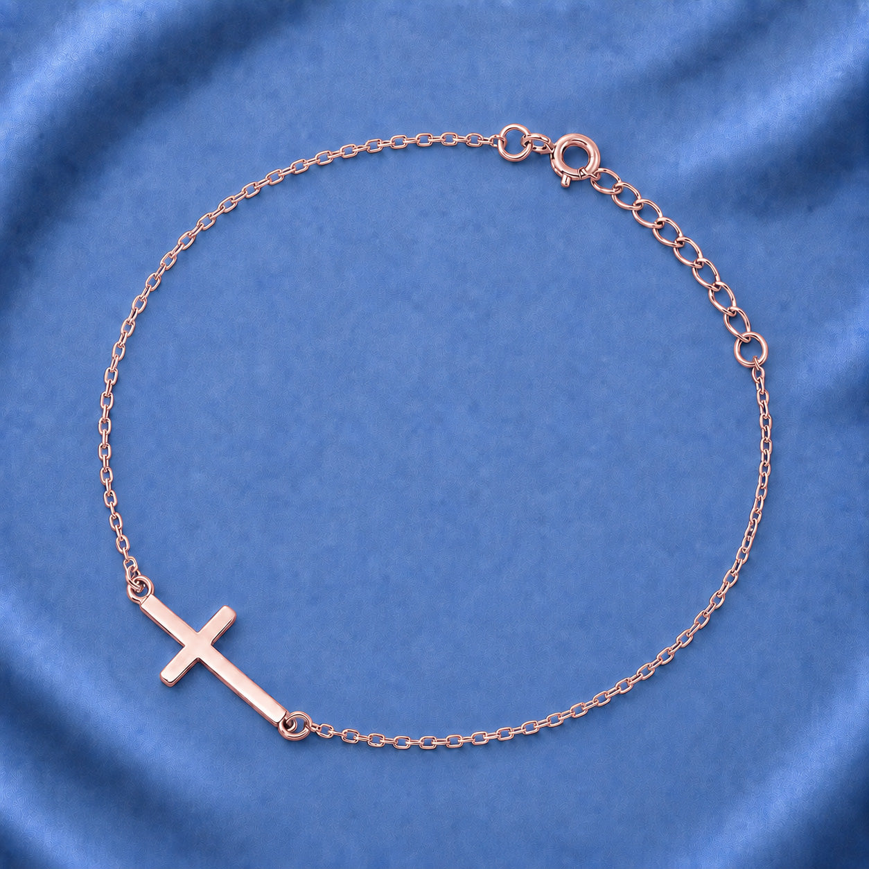 Silver Bracelet - Sideway Cross