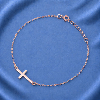 Silver Bracelet - Sideway Cross