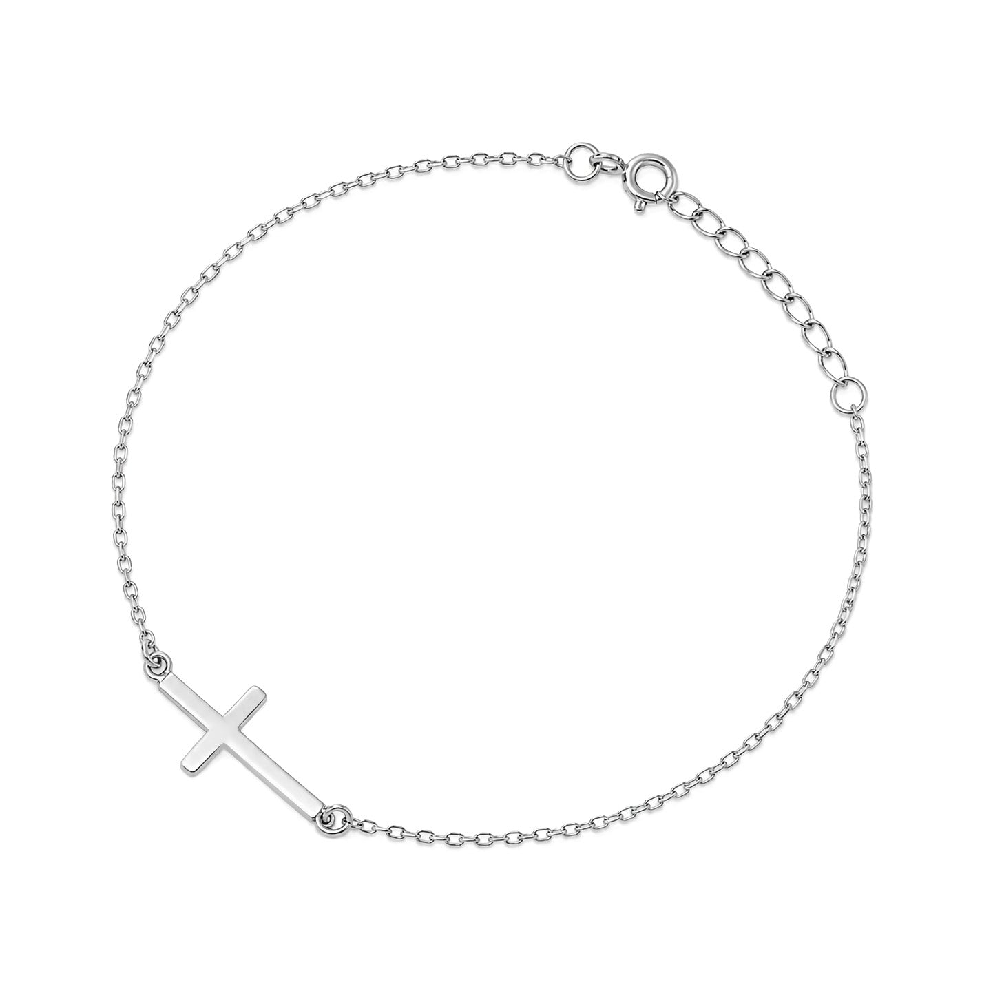 Silver Bracelet - Sideway Cross